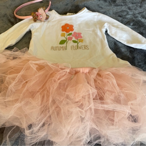 Bundle of 3: NWOT headband + NWOT mauve tutu skirt + Mayoral shirt, size 6-12M - Picture 10 of 11
